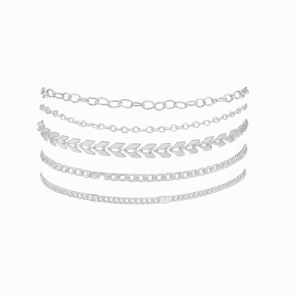 Bohemian Airplane Chain Anklet - 5Pcs